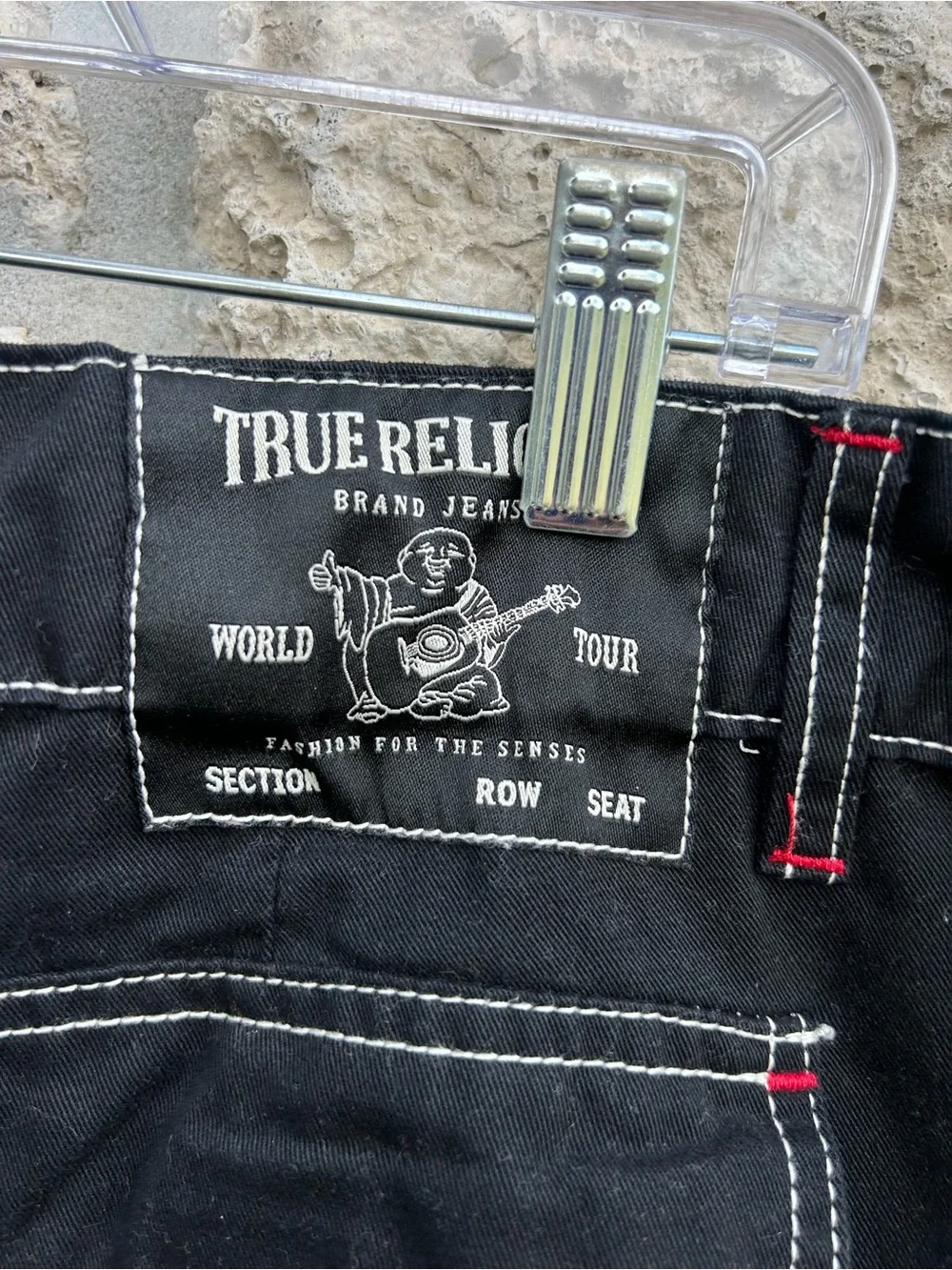 True Religion Mens Cargo Shorts Size 40 Black Y2K Style Utility Streetwear Skate